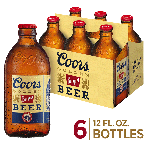 Coors Banquet Lager Beer, 6 Pack, 12 Fl. Oz. Bottles, 5% ABV