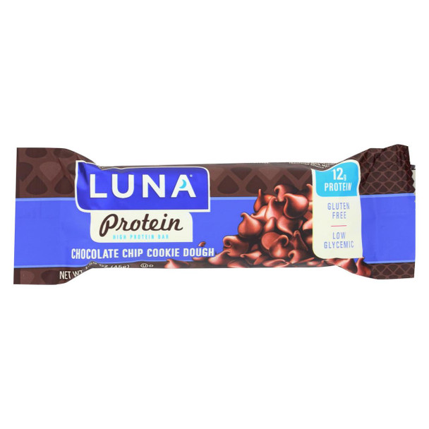 Luna Chocolate Chip Cookie Dough Protein Bar 1.59 Oz. Wrapper