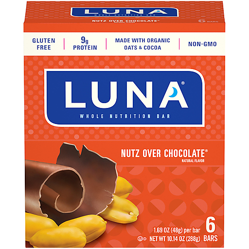 Luna Nutrition Bar, Whole, Nutz Over Chocolate