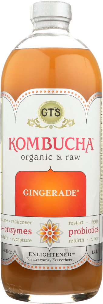 GT's Synergy Gingerade Raw Kombucha 48 Fl Oz Bottle