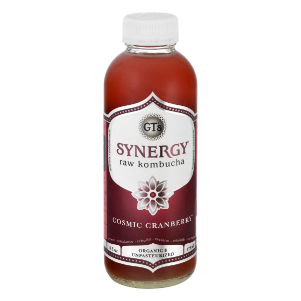 GT's Synergy Cosmic Cranberry Raw Kombucha, 16 Fl Oz