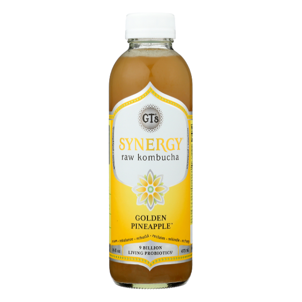 GT's Synergy Organic Golden Pineapple Raw Kombucha - 16 Fl Oz