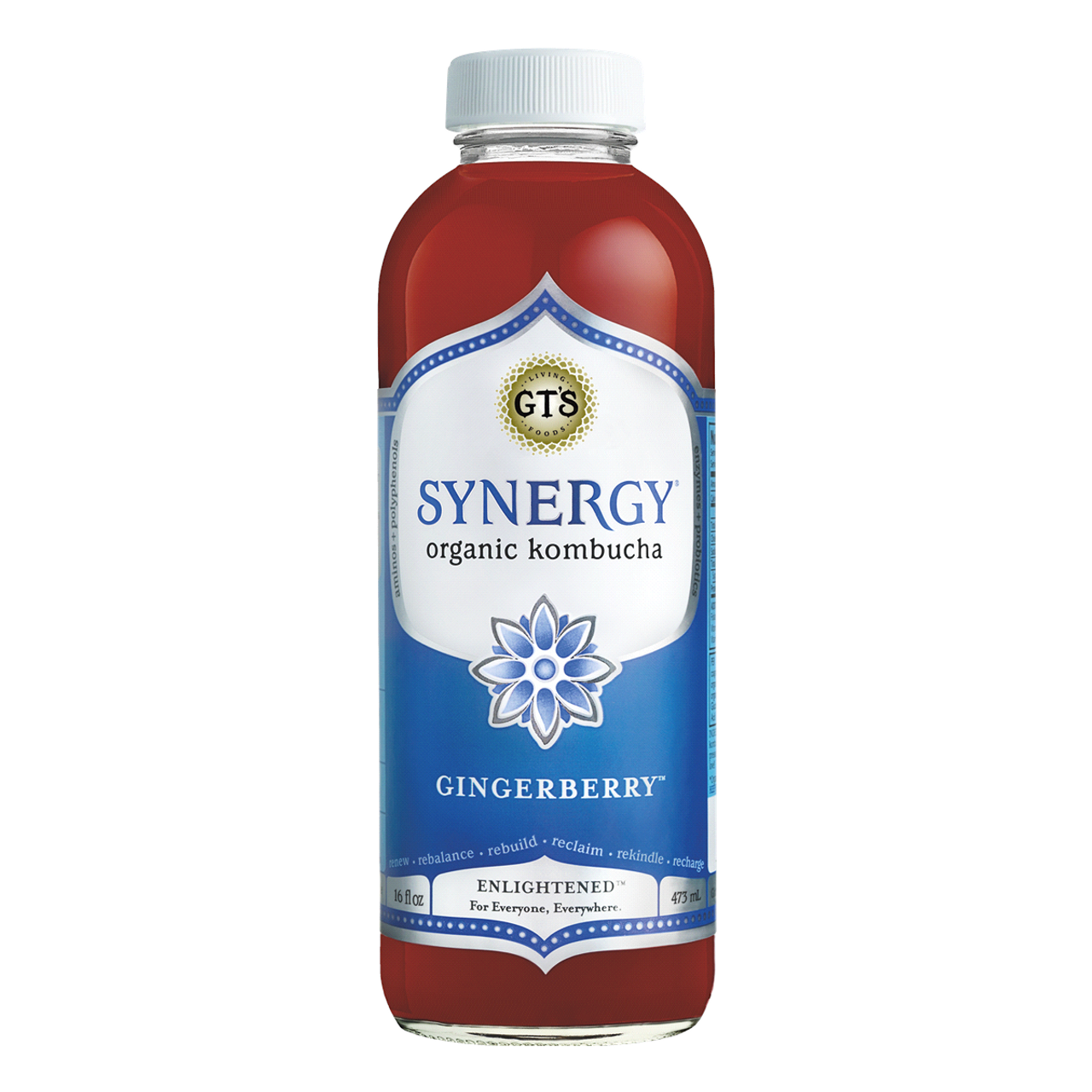 GT's Synergy Gingerberry Organic Vegan Raw Kombucha - 16 Fl Oz
