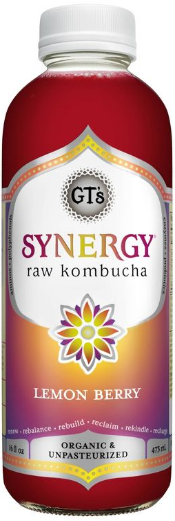 GT's Synergy Lemon Berry Organic Raw Kombucha - 16 Fl Oz