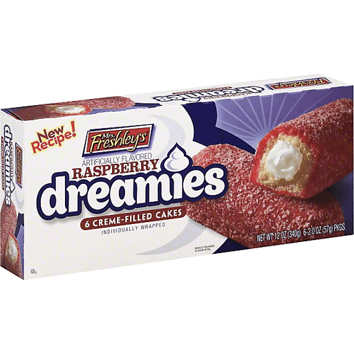 Mrs Freshleys Raspberry Dreamies 6-2 Oz. Packs