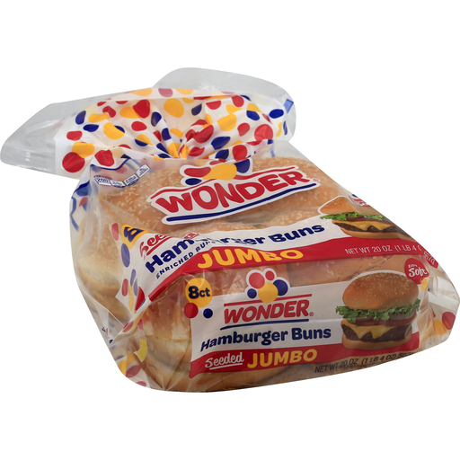 Wonder Hamburger Buns, Seeded, Extra Soft, Jumbo