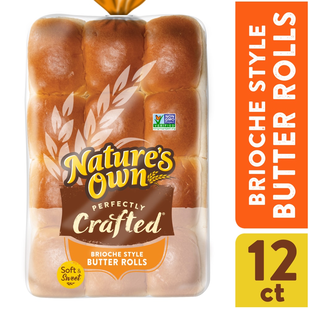 Nature's Own Perfectly Crafted Brioche Style Butter Rolls 12 Ct Bag