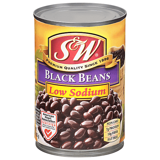 S&W Black Beans, Low Sodium 15 Oz
