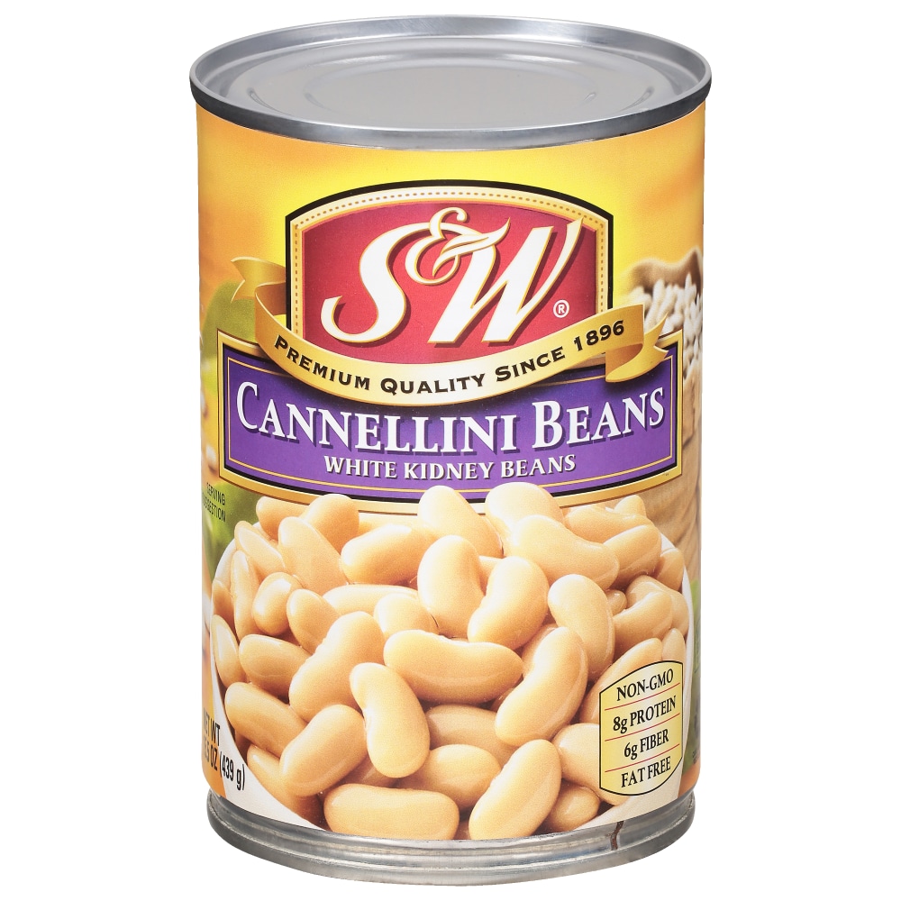 S&W Cannellini Beans, White Kidney Beans 15.5 Oz