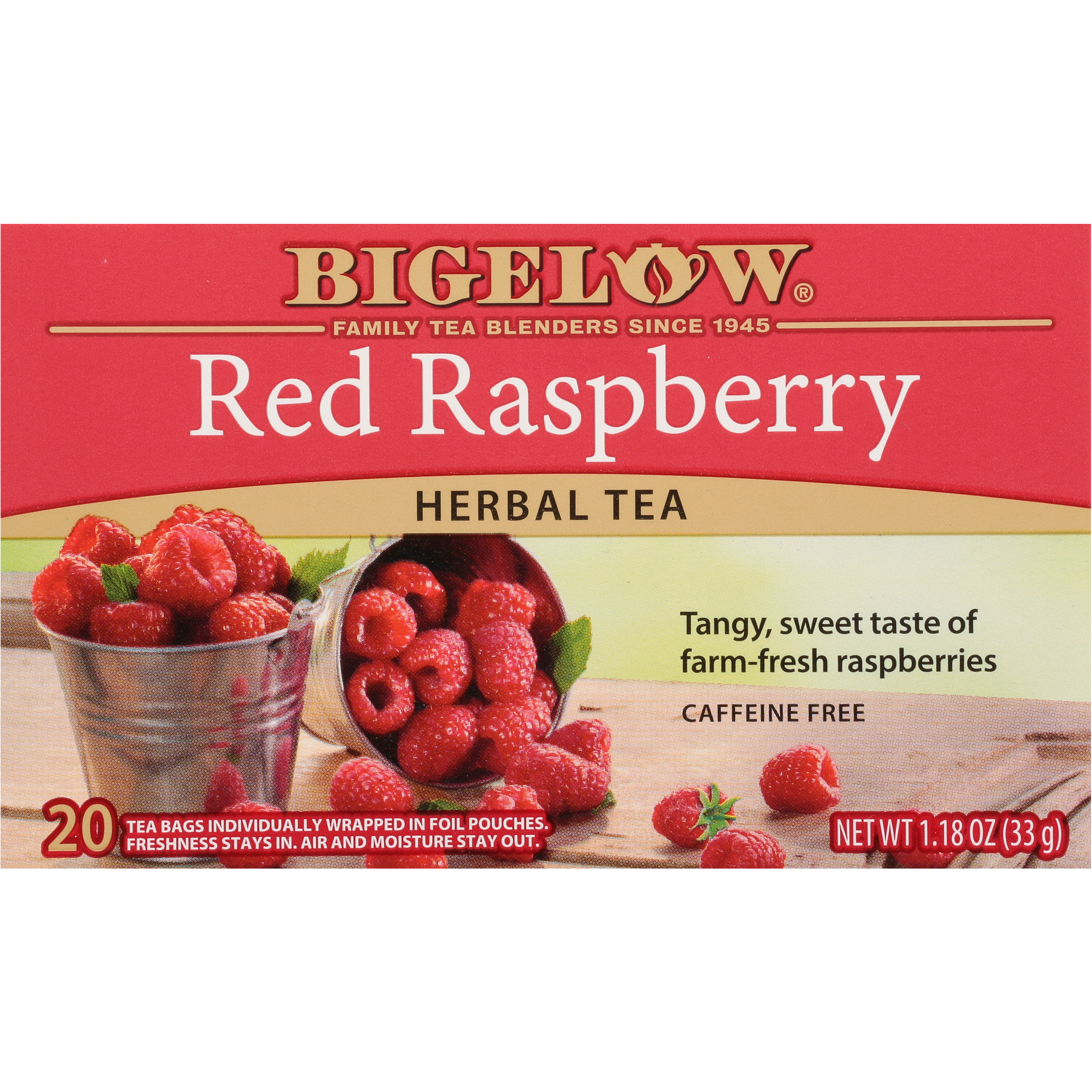 Bigelow Red Raspberry, Caffeine Free, Bags Herbal Tea