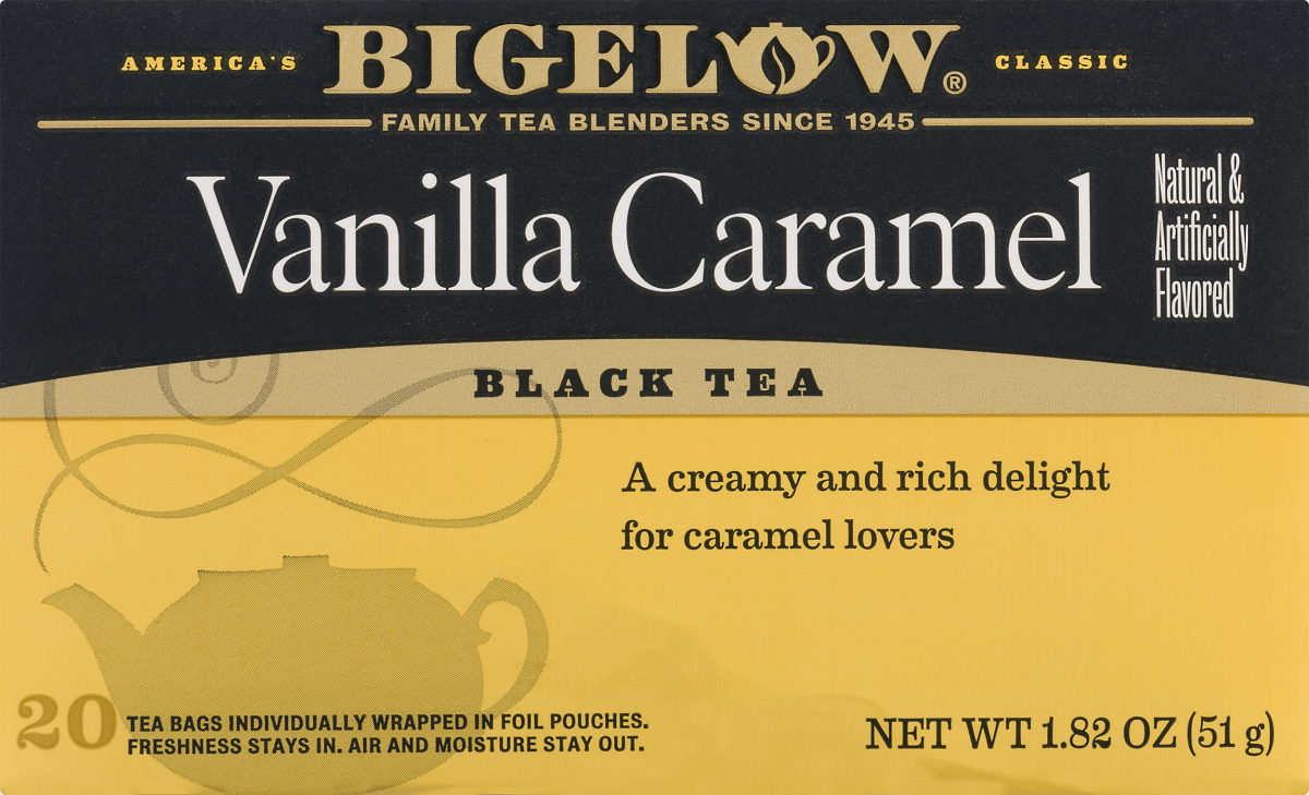 Bigelow Vanilla Caramel Black Tea Bags 20 Ct Box