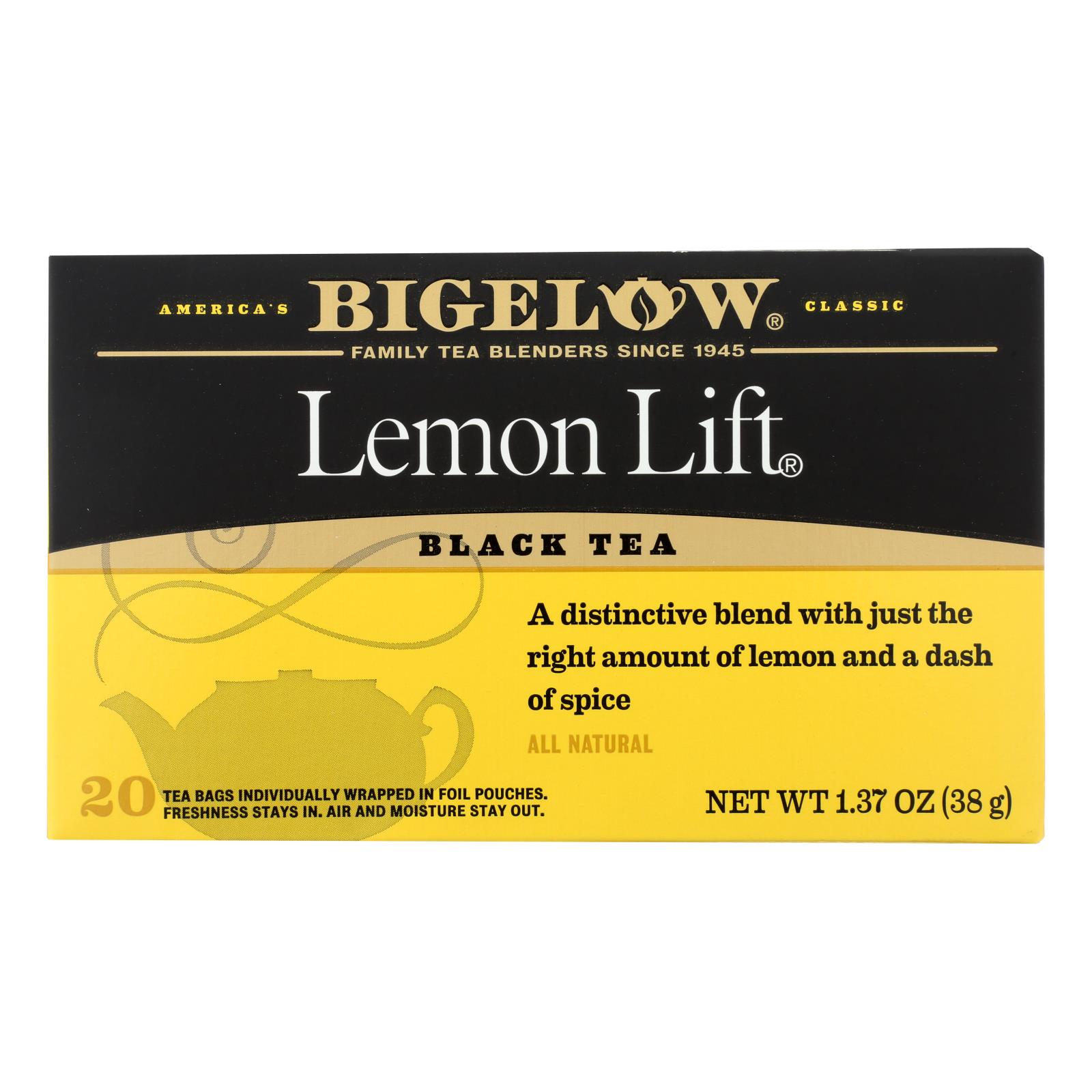 Bigelow Lemon Lift Black Tea Bags 20 Ct Box