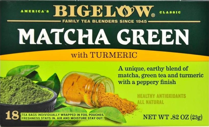 Bigelow Macha Green Tea Bags With Turmeric