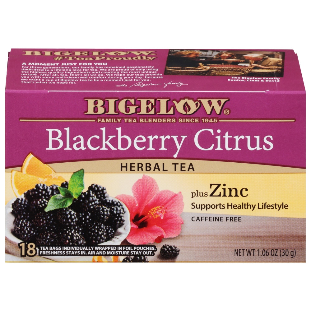 Bigelow Herbal Blackberry Citrus Zinc Tea Bags
