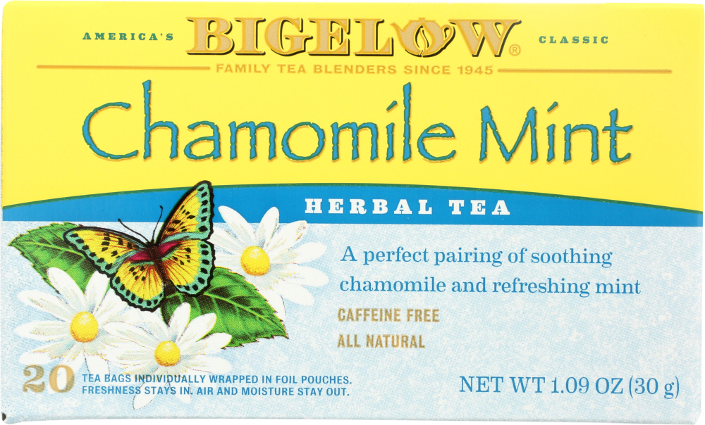 Bigelow Herbal Tea, Caffeine Free, Chamomile Mint, Tea Bags