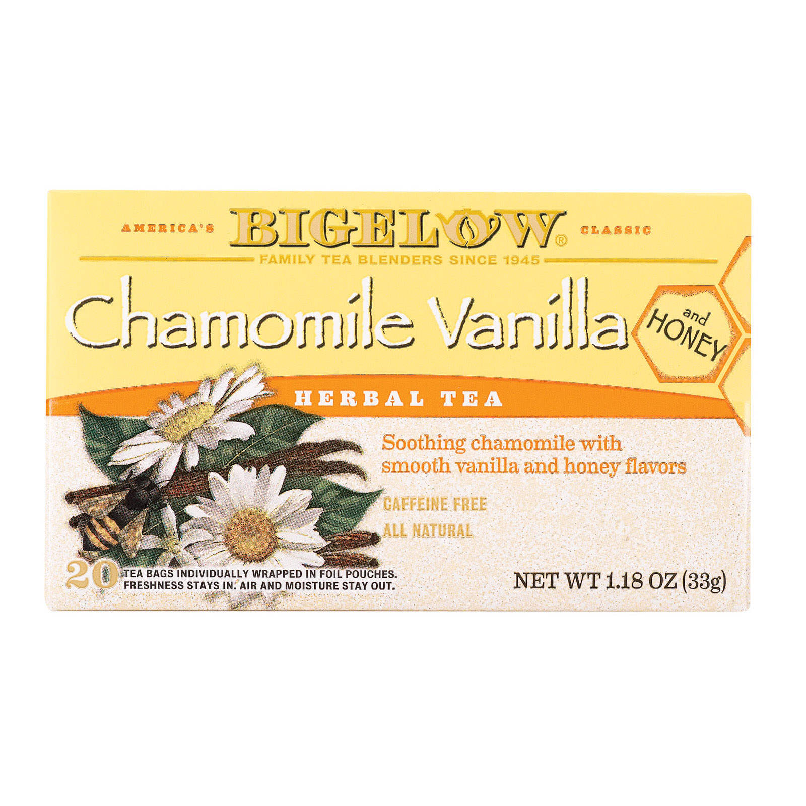 Bigelow Herbal Tea, Chamomile Vanilla And Honey, Caffeine Free, Tea Bags