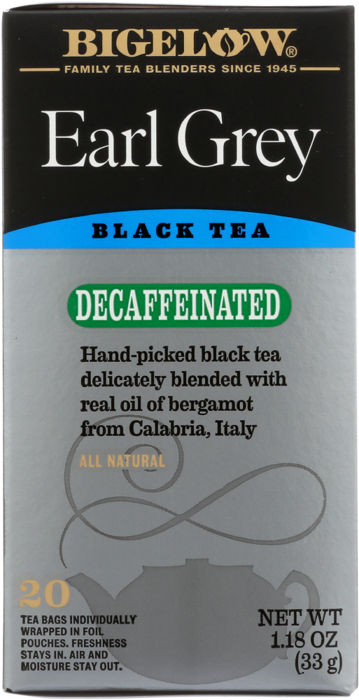 Bigelow Earl Grey Black Tea Bags Decaffeinated - 20ct