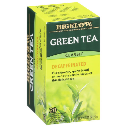 Bigelow Classic Green Tea Bags Decaffeinated - 20ct