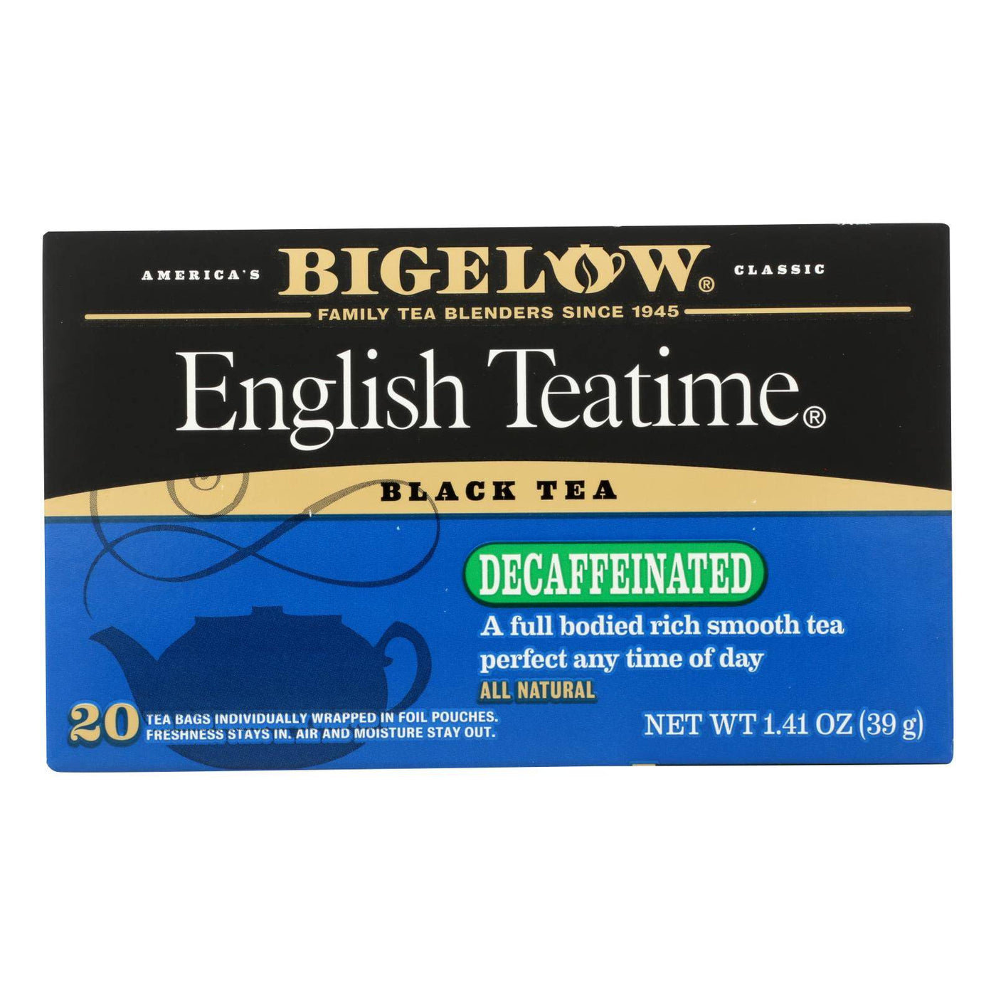 Bigelow Black Tea, Decaffeinated, English Teatime, Tea Bags