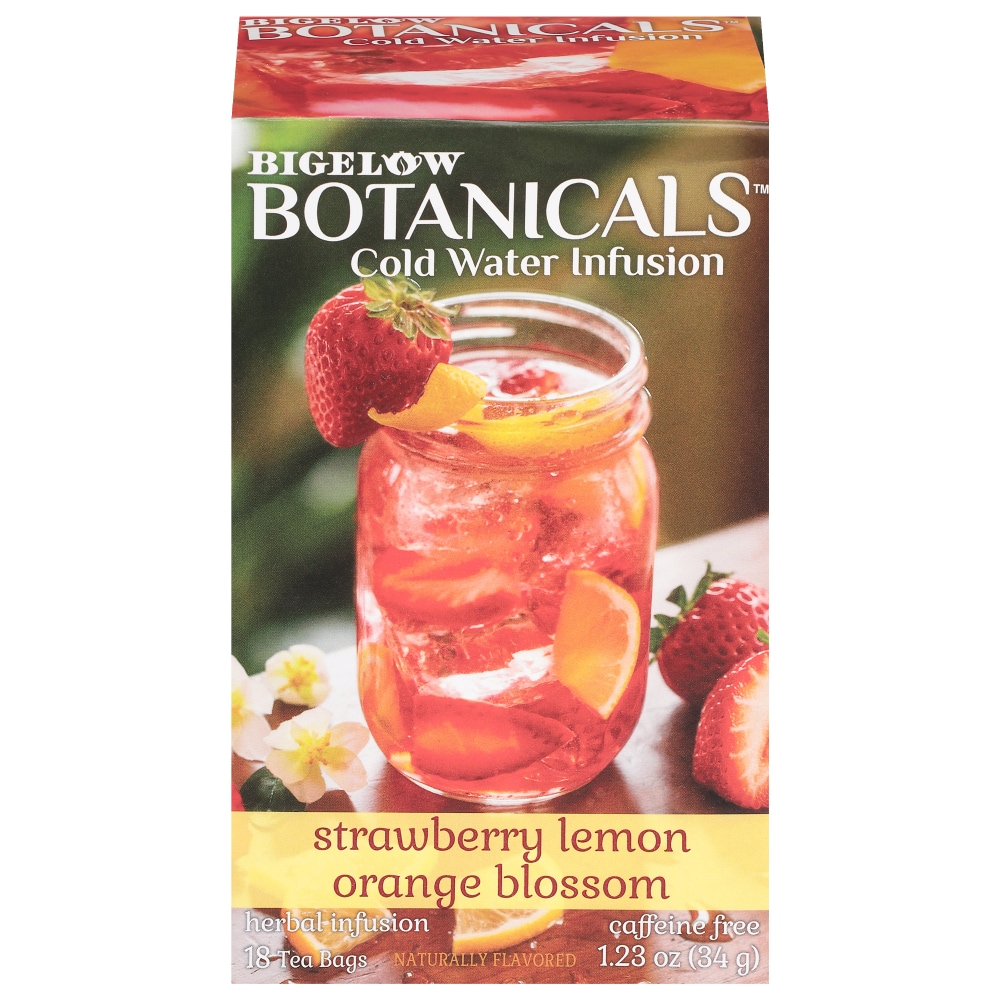 Bigelow Botanicals Cold Water Herbal Infusion, Strawberry Lemon Orange Blossom, 18 Ct Tea Bags