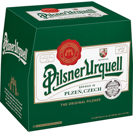 Pilsner Urquell Beer, 12 Pack, 11.2 Fl. Oz. Bottles, 4.4% Abv