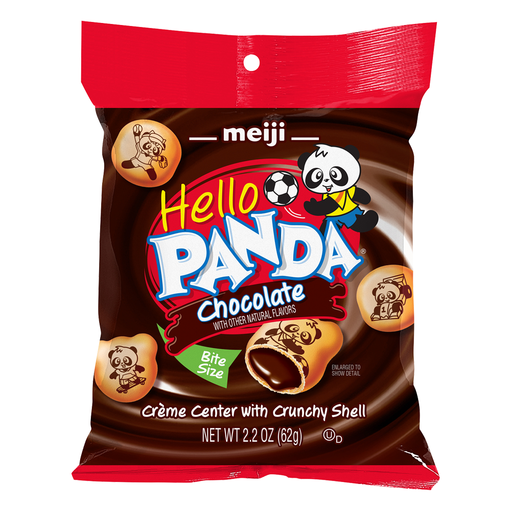 Meiji Hello Panda Cookies, Chocolate, Bite Size 2.2 Oz