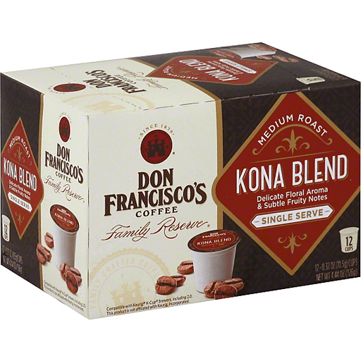 Don Francisco's Family Reserve Coffee, Medium Roast, Kona Blend, Single Serve Pods