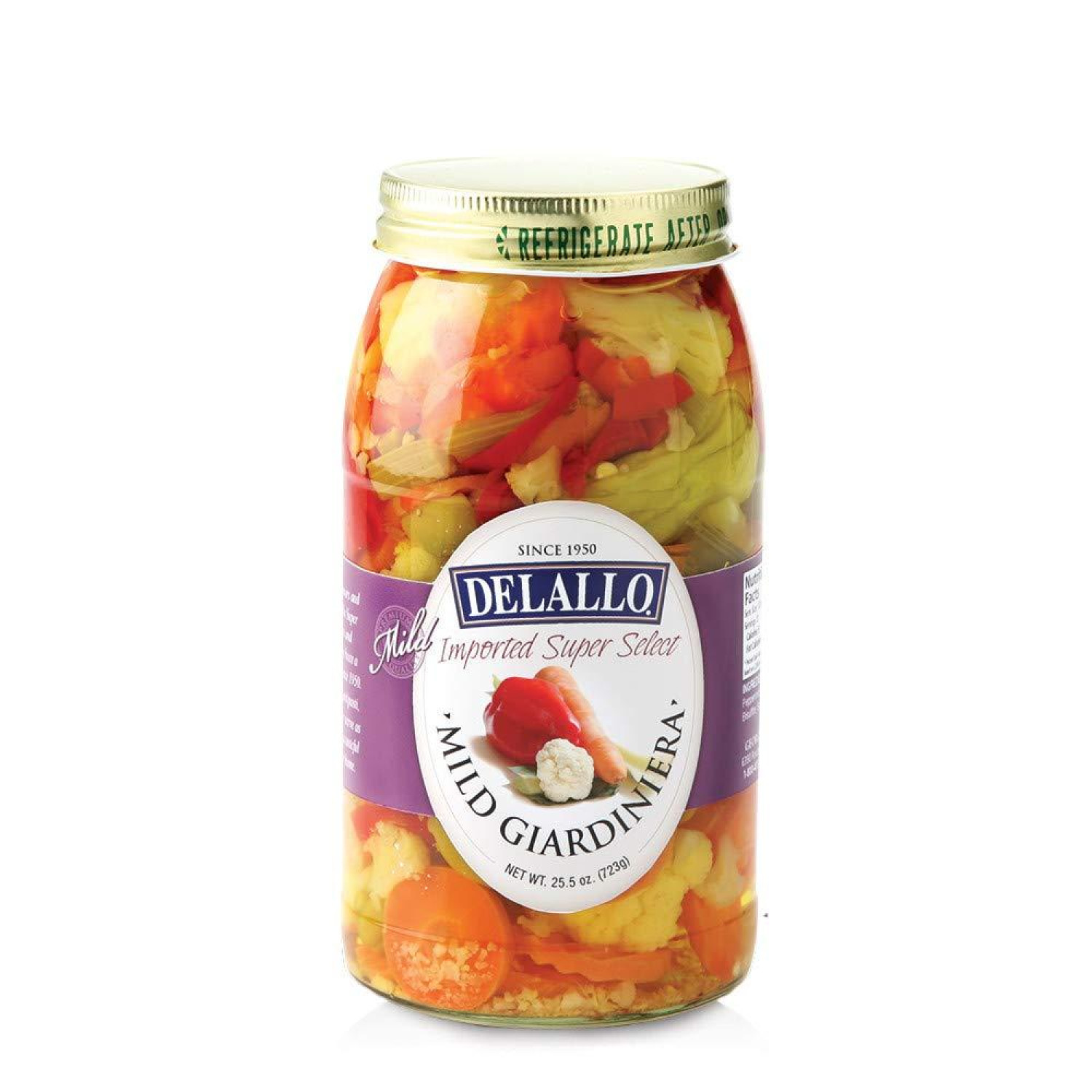 DeLallo Giardiniera, Pickled, Mild 25.5 Fl Oz