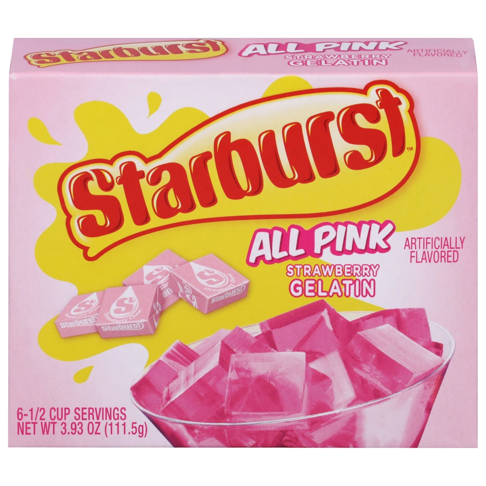 Starburst All Pink Strawberry Gelatin 3.93 Oz