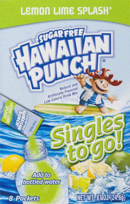 Hawaiian Punch Singles To Go! Low Calorie Drink Mix Sugar Free Lemon Lime Splash