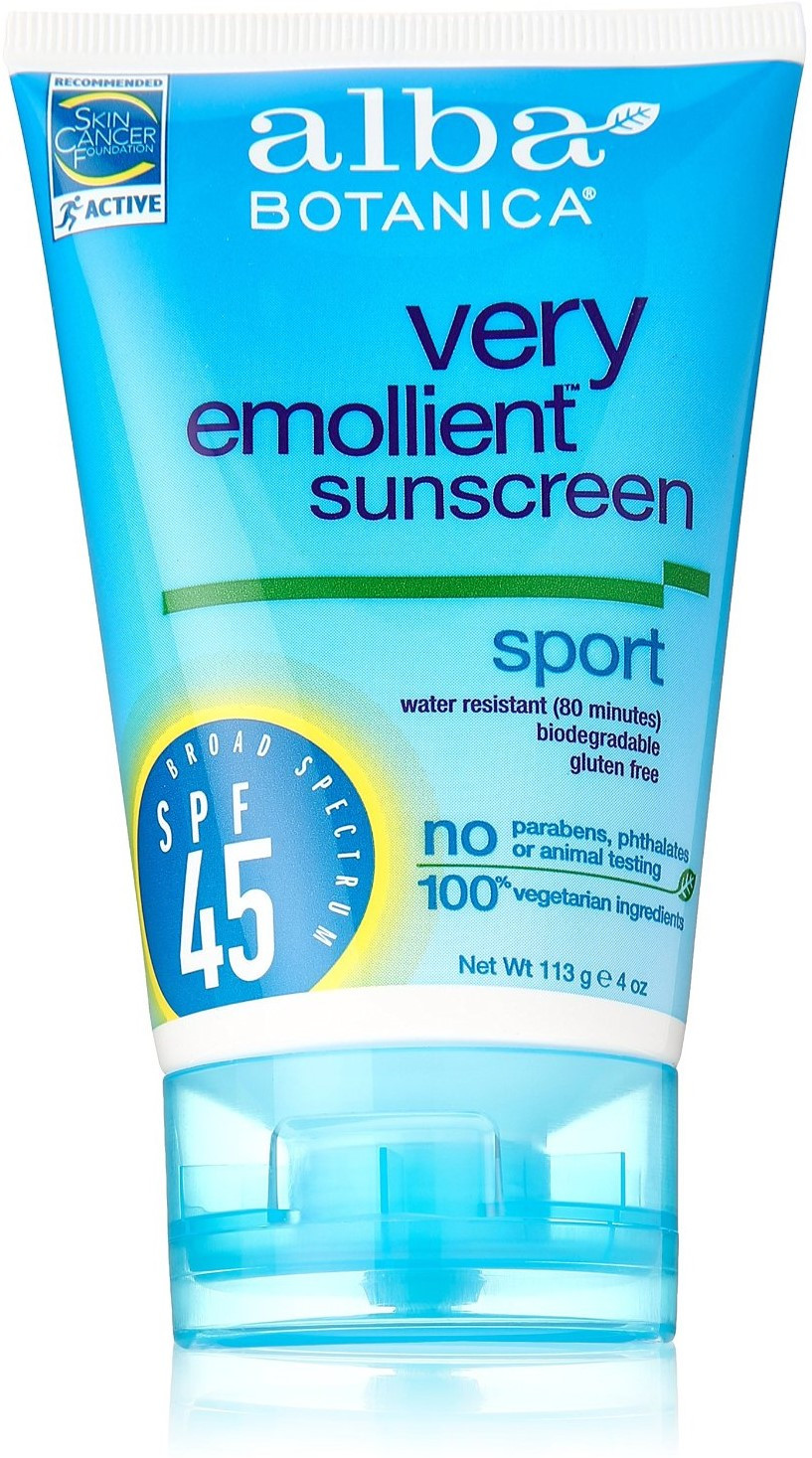 Alba Botanica Very Emollient Sunscreen Natural Protection Sport SPF 45 - 4 Oz