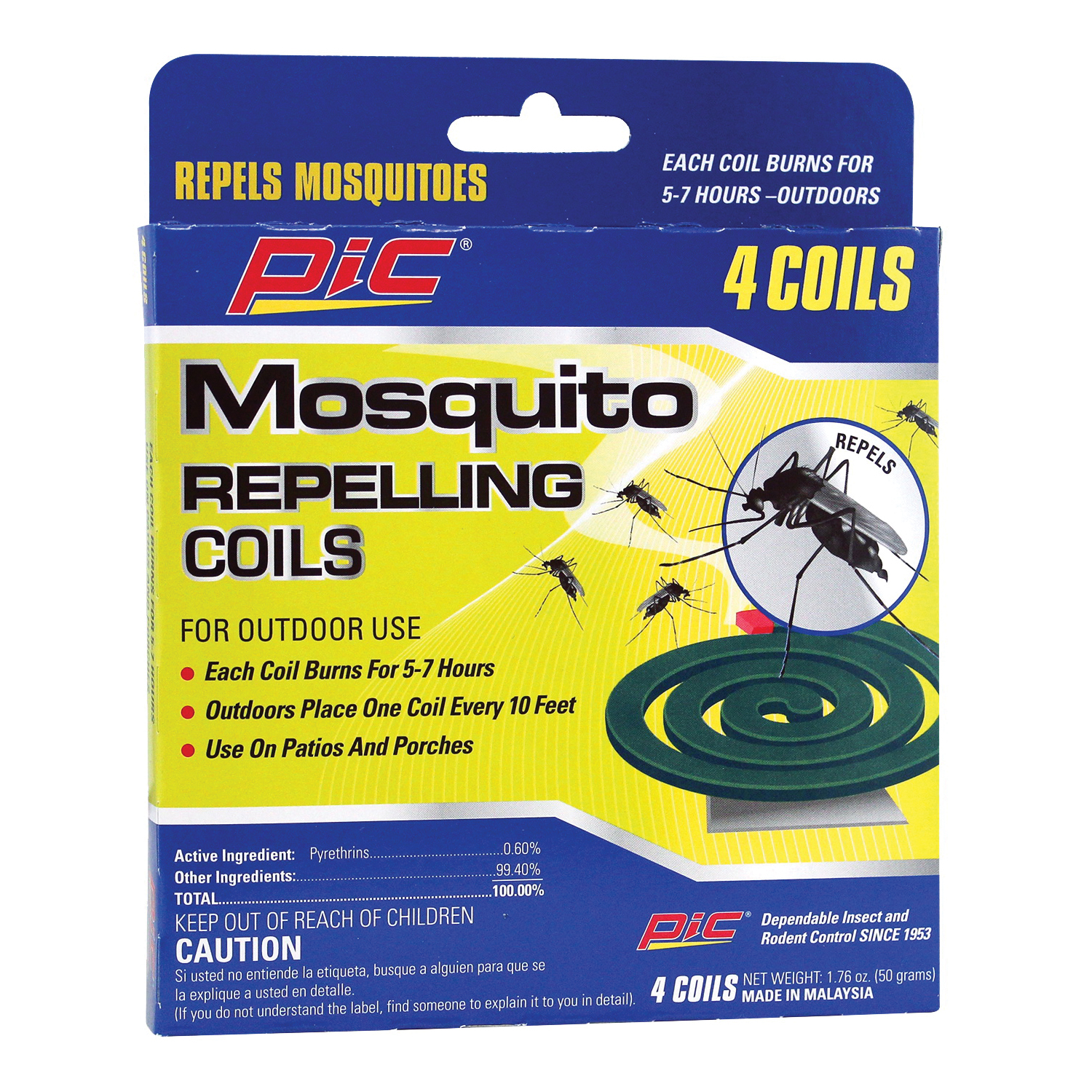 PIC Mosquito Repelling Coils 4 Ct Box