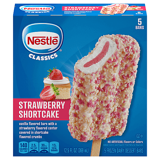 Nestle Strawberry Shortcake Frozen Dairy Dessert Bars, 5Ct