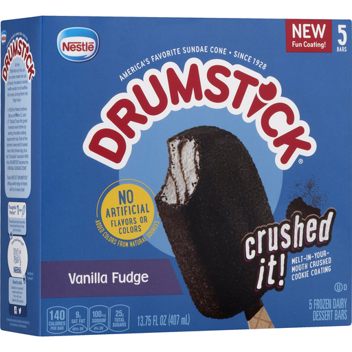 Drumstick Dessert Bars, Frozen Dairy, Vanilla Fudge