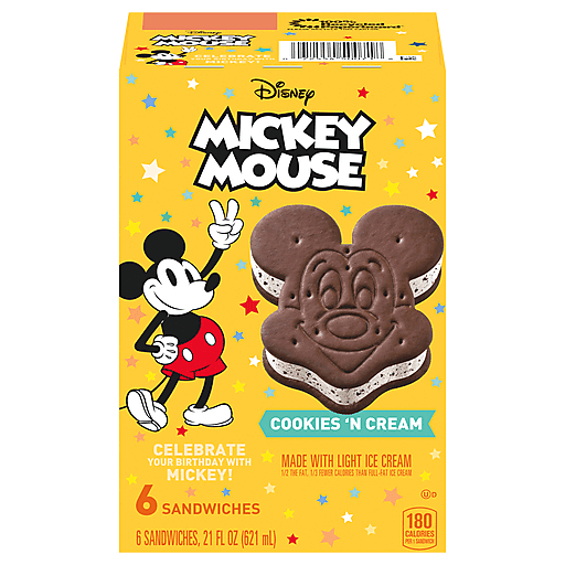Disney Mickey Mouse Ice Cream Sandwiches - 6ct