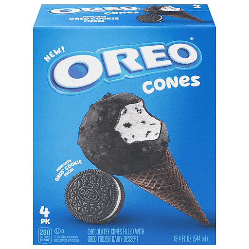 Oreo Frozen Dairy Dessert Cones, 4 Pack