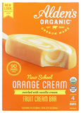 Aldens Organic Ice Cream Bars - Orange Cream