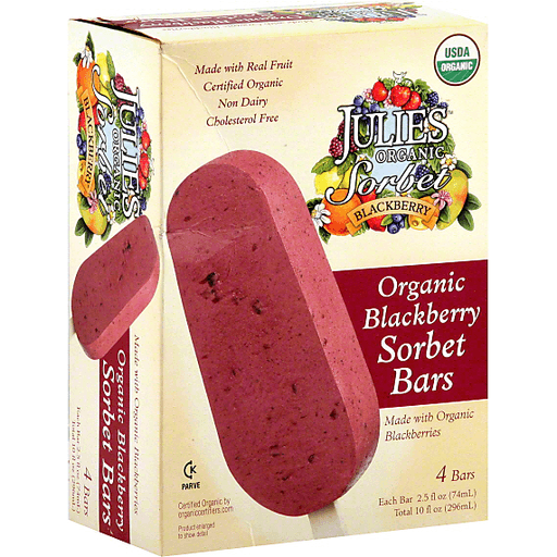 Julie's Organic Non Dairy Sorbet Bar Blackberry