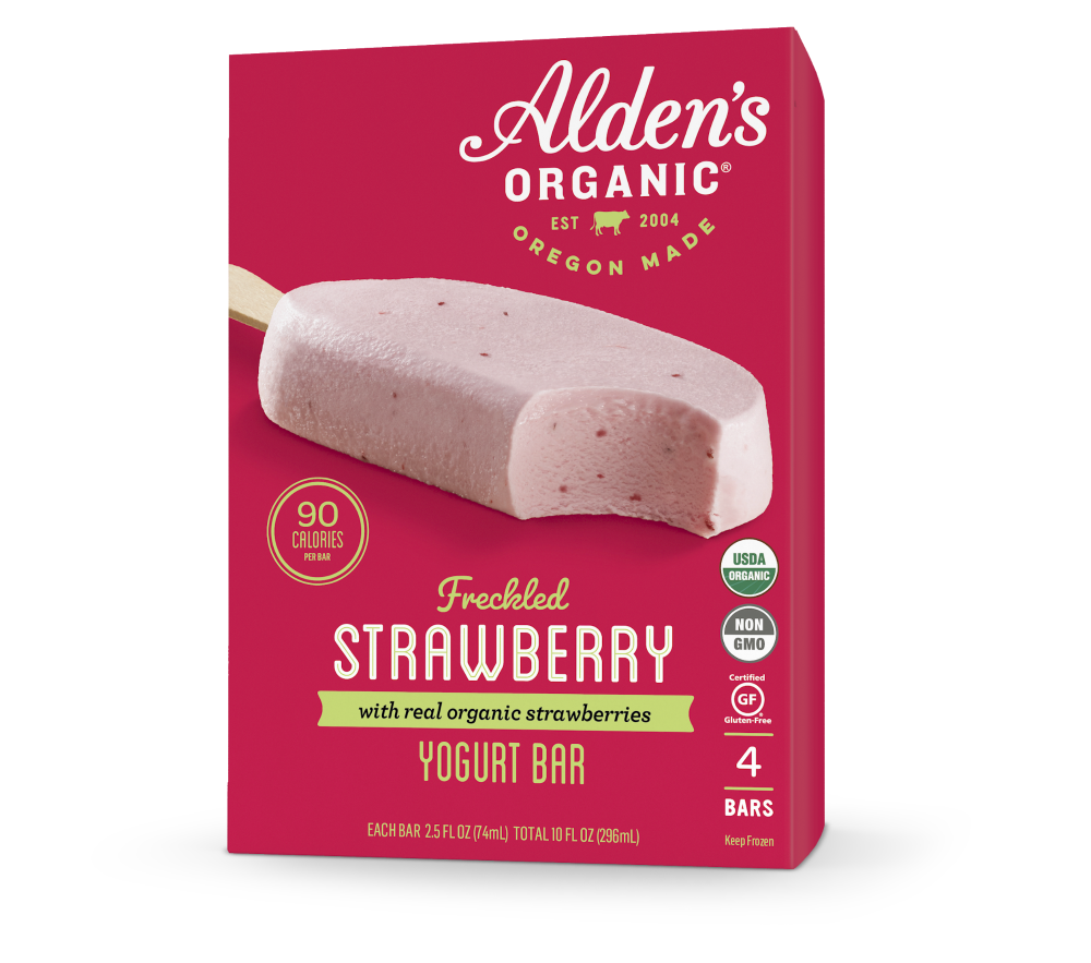 Alden's Organic Yogurt Bar, Strawberry, Freckled