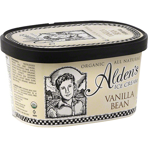 Alden's Organic Ice Cream, Vanilla Bean, 1.5 Qt