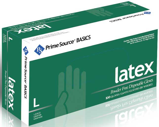 Prime Source Basics White Powder Free Large Latex Gloves -- 1000 Per Case