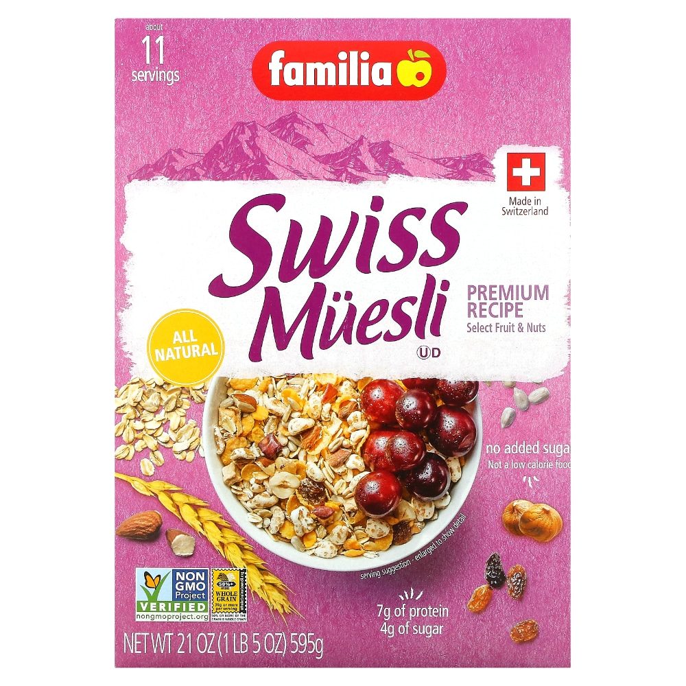 Familia Cereal Swiss Muesli No Sugar Natural, 21 Oz
