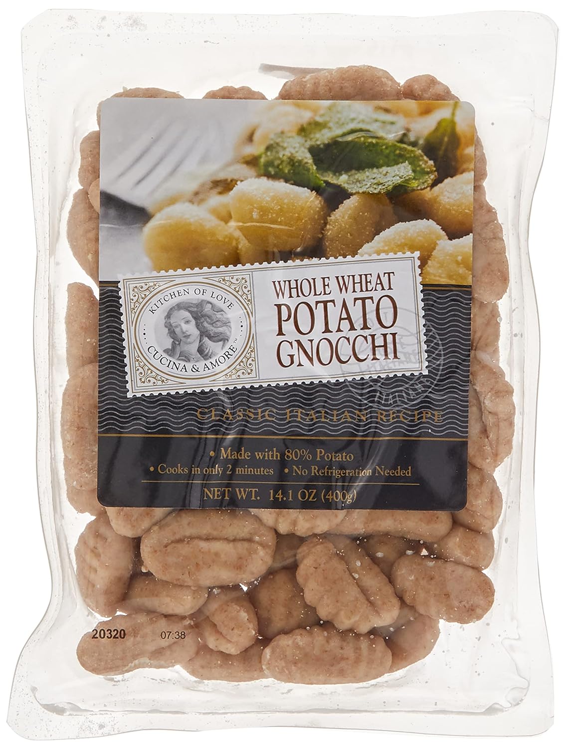 Kitchen & Love Cucina Amore Whole Wheat Gnocchi 14.1 Oz Bag 10ct Case