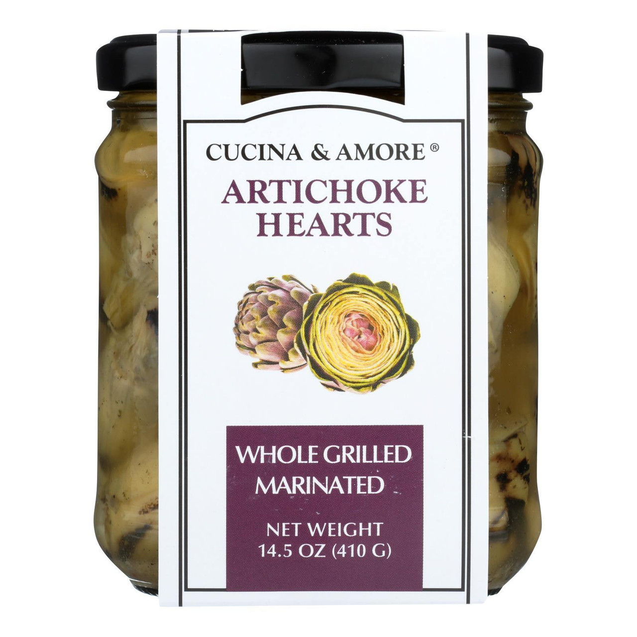 Cucina & Amore Whole Grilled Artichoke Hearts 14.5 Oz Jar