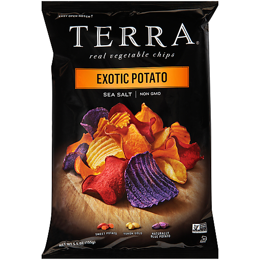 Terra Vegetable Chips, Real, Exotic Potato, Sea Salt 5 Oz