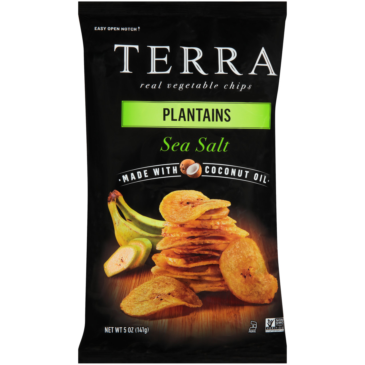 Terra Vegetable Chips, Real, Plantains, Sea Salt 5 Oz