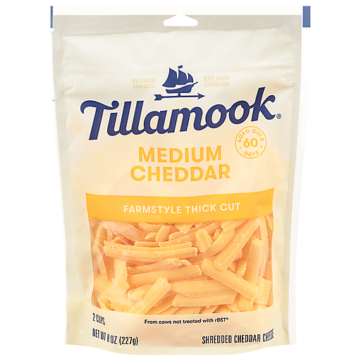 Tillamook Farmstyle Thick Cut Medium Cheddar Shredded Cheese