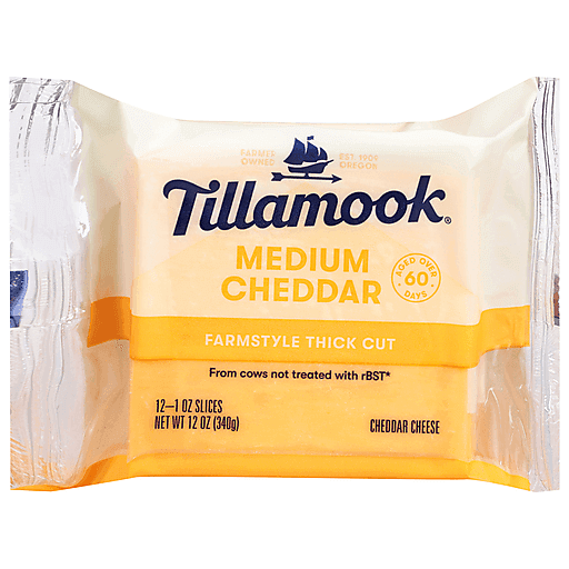 Tillamook Farmstyle Thick Cut Medium Cheddar Cheese Slices