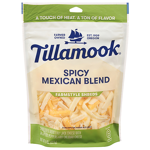 Tillamook Spicy Mexican Blend Farmstyle Thick Cut Cheese Shreds - 8oz