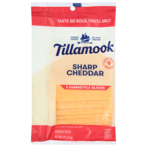 Tillamook Sharp Cheddar Cheese Slices - 8oz